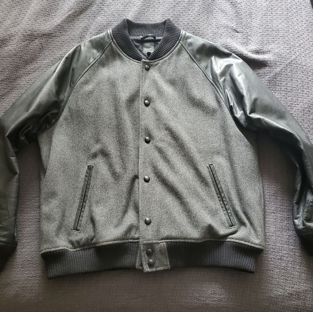 Rare Gap Varsity Jacket W/Leather Sleeves. Sz Xxl Gem